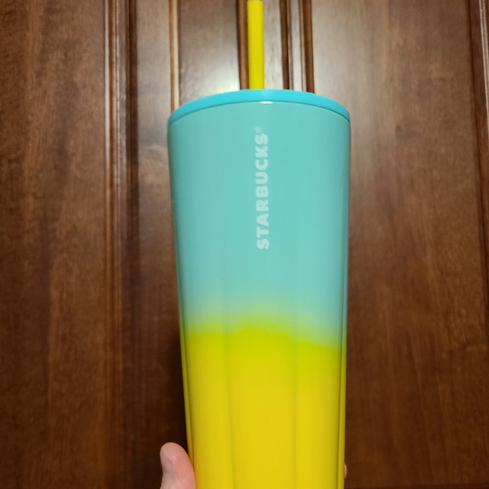 2021 Starbucks Turquoise/Yellow Ombre Tumbler